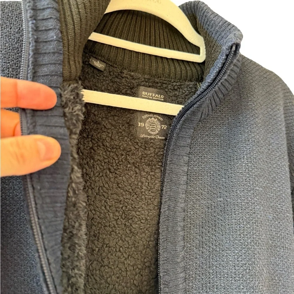 Buffalo David Bitton Men's Navy Full-Zip Knit Cardigan